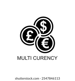 ícone multimoeda, ícone pagamento