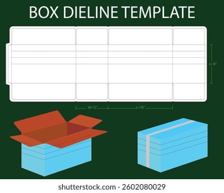Multi death cardboard box 10x5x6 inch dieline template. Design Editable Vectoe File. "Box" can be used for a variety of purposes. Some of its common uses are:Packaging