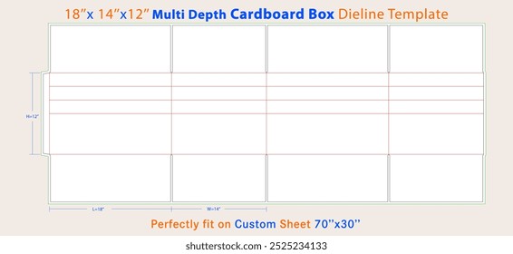 Multi Depth Corrugated Cardboard Box, 18L x 14 W x 12 H, Kraft. A box is a container with a dimensional structure used to store, protect, and transport items.