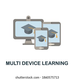 Multi Device Learning icon. Simple element from online education collection. Creative Multi Device Learning icon for web design, templates, infographics and more