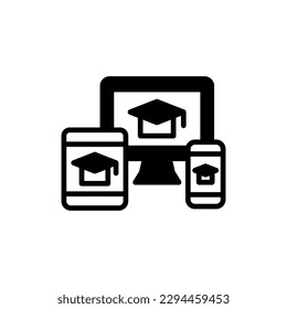 Multi Device Learning icon in vector. Illustration