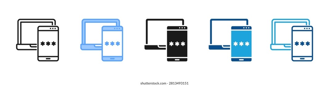Multi Device Security web icon with multiple style collection