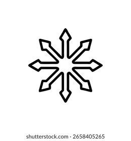 Mehrrichtungspfeilsymbol für die Bewegungsnavigation