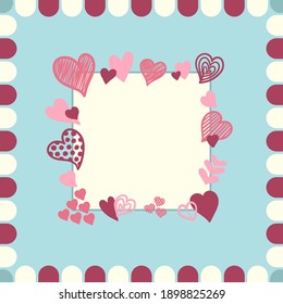 multi doodle heart and white copy space valentine's day background 