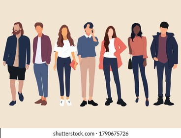 multi ethnic group of young adults 