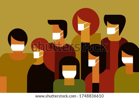 Multi ethnic people wearing face mask to fight against viral disease