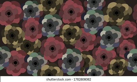 multi floral seamless pattern, vector