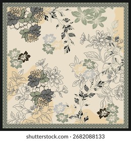 multi flower leaf digital shirt design