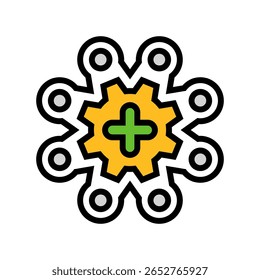 multi functional design color icon vector. multi functional design sign. isolated symbol illustration