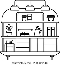 Multi functional Furniture , Multi functional Furniture vector , Multi functional Furniture line art