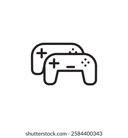 Multi Game player icon black and white vector outline sign
