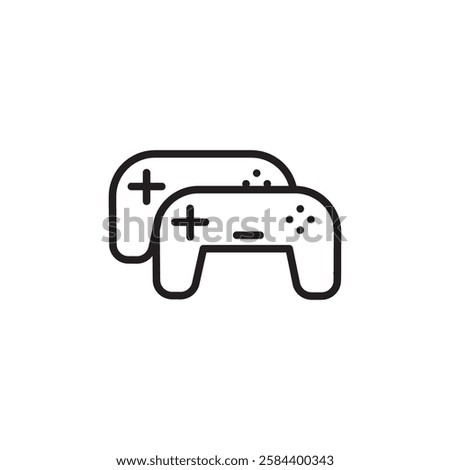 Multi Game player icon black and white vector outline sign