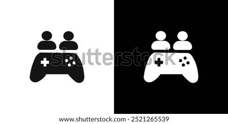 Multi Game player icon Flat line illustration