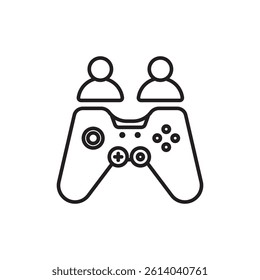 Multi Game player icon line art vector