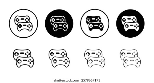 Multi Game player icon Outline thin set pack series