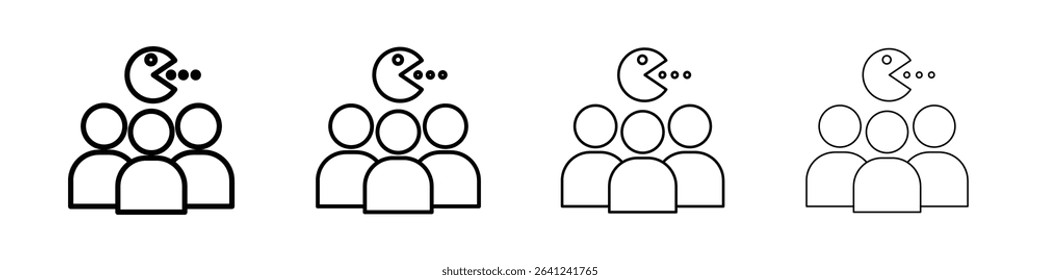 Multi Game player icon Outline sign symbol set
