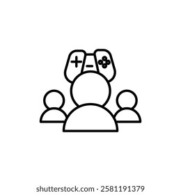 Multi Game player icon Thin line art isolated