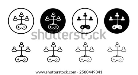 Multi Game player icon Vector logo outline