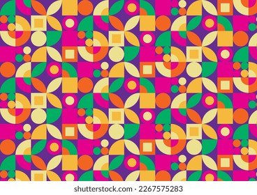 Multi geometric patterns in vibrant colors designs for garments, textiles, fabrics, carpets, curtains.