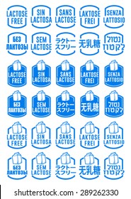 Multi idioma Lactose Free Icon Set