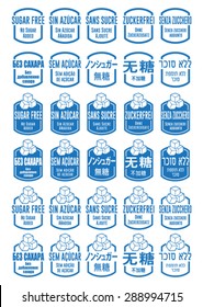 Multi language Sugar Free Icon Set