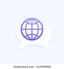 Multi Language Translator Icon, Vector Design