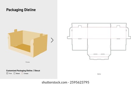 Multi layer display box dieline template