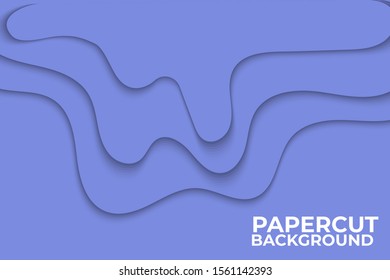 multi layers 3D color texture blue water wave vector background. Abstract topography concept design or flowing liquid illustration for website template. Smooth origami art shape paper cut
