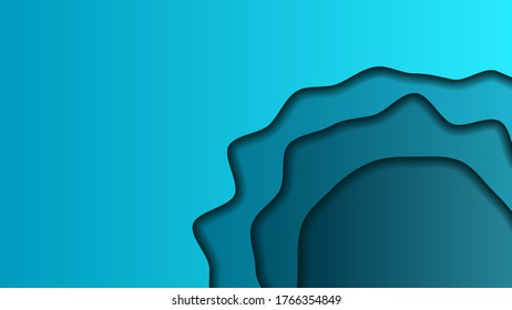 Multi layers 3D papercut color vector background design effect. Abstract topography concept or smooth origami shape paper and flowing liquid texture. Art illustration for website template