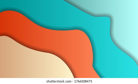 Multi layers 3D papercut color vector background design effect. Abstract topography concept or smooth origami shape paper and flowing liquid texture. Art illustration for website template