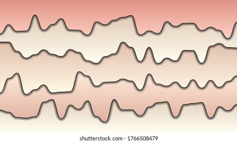 Multi layers 3D papercut color vector background design effect. Abstract topography concept or smooth origami shape paper and flowing liquid texture. Art illustration for website template