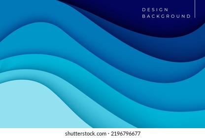 Multi layers blue color texture 3D papercut layers in gradient vector banner. Abstract paper cut art background design for website template. Topography map concept or smooth origami paper cut - Shutterstock ID 2196796677