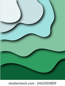 Papel de textura de color azul y púrpura multicapa en Anuncio de Vector degradado. Diseño de fondo de arte de corte de papel Abstractas para Plantilla de Sitio web. Concepto de mapa topográfico o corte de papel de origami liso.