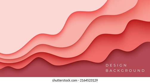 Multi layers brown dark texture 3D papercut layers in gradient vector banner. Abstract paper cut art background design for website template. Topography map concept or smooth origami paper cut