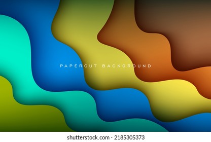 fondo de capas de solapamiento multicolor abstracto de color suave y colorido en papel ondulado. vector eps10