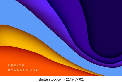 Multi layers colorful wavy texture 3D papercut layers in gradient vector banner. Abstract paper cut art background design for website template. Topography map concept or smooth origami paper cut