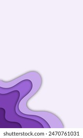 Multi layers purple color texture 3D papercut layers in gradient vector banner. Abstract paper cut art background design for website template. Topography map concept or smooth origami paper cut