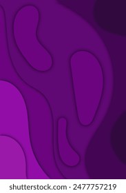 Multi layers purple color texture 3D papercut layers in gradient vector banner. Abstract paper cut art background design for website template.