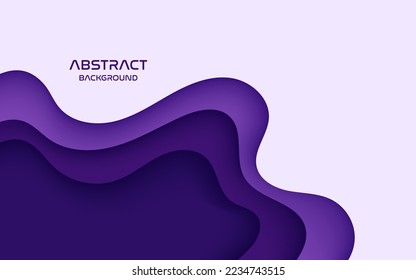 Multi layers purple texture 3D papercut layers in gradient vector banner. Abstract paper cut art background design for website template. Topography map concept or smooth origami paper cut