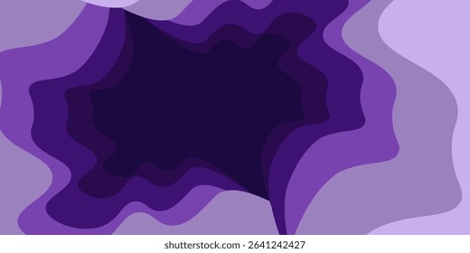 Multi layers purple texture 3D papercut layers in gradient vector banner. Abstract paper cut art background design for website template. Topography map concept or smooth origami paper cut