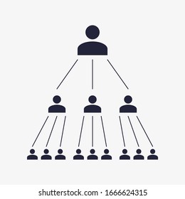 Multi level marketing concept vector illustration. Pyramid scheme vector symbol. Network marketing. Company structure symbol.