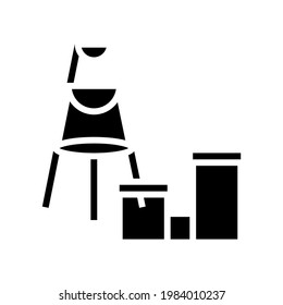 Mehrstufige Topf für Haus-Glyph-Symbol Vektorgrafik. Mehrgeschoss-Topf für Hauspflanzenschild. isoliertes Kontursymbol