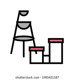 olla multinivel para el vector del icono de color de la planta de la casa. olla multinivel para el signo de la planta de la casa. ilustración de símbolo aislado