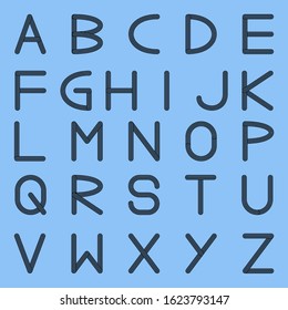 Multi line capital letters of the English alphabet, vector illustration