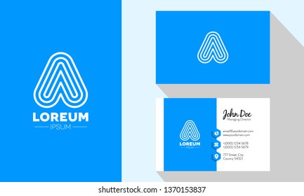 A Multi Line Letter Logo With Professional Business Card