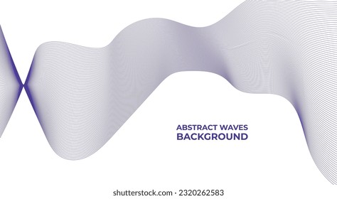 Fondo de ondas abstractas de color azul oscuro de varias líneas, arte de línea de patrón vectorial, líneas de fondo onduladas