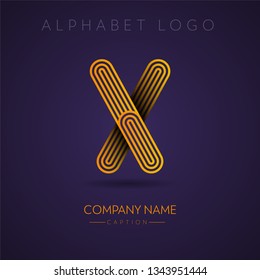 Multi Lines Finger Print Style Professional gold Letter X Logo