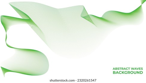 Multi lines light green abstract waves background, Vector pattern line art, wavy background lines