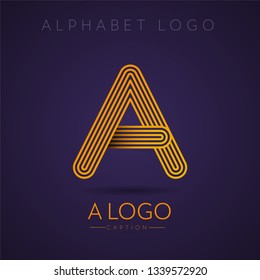 Multi Lines Stylish and Professional gold Letter A Logo
