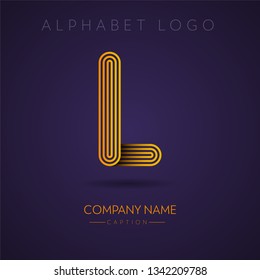 Multi Lines Stylish and Professional gold Letter L Logo